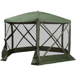 OutSunny 12' x 12' 6-Sided Hexagon Tent Green N/A