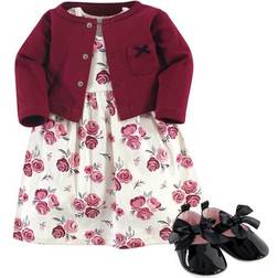 Hudson Dress, Cardigan, Shoe Set 3-Piece - Rose (10153840)