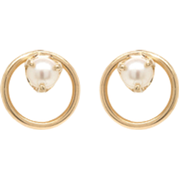 Zoe Chicco Small Circle Studs - Gold/Pearl