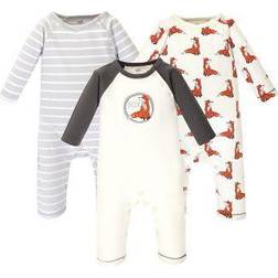 Touched By Nature Baby Boho Fox Coveralls 3-pack - Orange/White