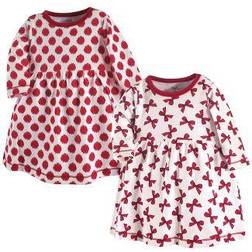Touched By Nature Girl's Winter Woodland Long-Sleeve Dresses 2-pack - Bows