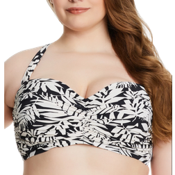 Bleu Rod Beattie Printed Shirred Underwire Twist Bikini Top - Black/White