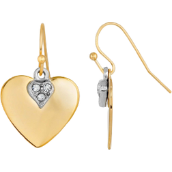 1928 Jewelry Heart Earrings - Gold/Silver/Transparent