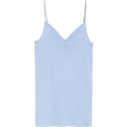 Hanro Cotton V-Neck Seamless Camisole - Blue Moon