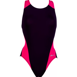 Dolfin Ocean Performance Back Colorblock One Piece Swimsuit - Black/Magenta