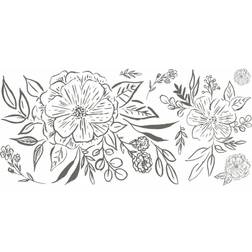 RoomMates RMK5108GM Beth Schneider Floral Sketch Peel & Stick Giant Wall Decal