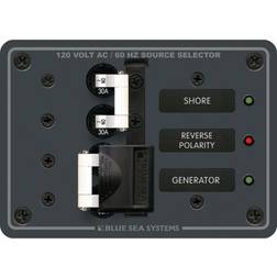 Blue Sea Systems Traditional Metal Panel, 120V AC 30A Toggle Source Selector