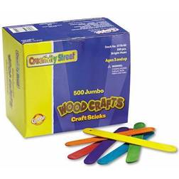 Chenille Kraft Wood Jumbo Craft Sticks, Assorted, 500/Box