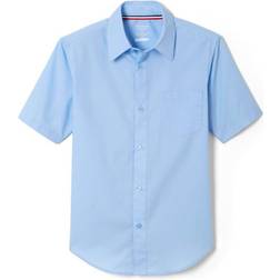 French Toast Boy's Short Sleeve Dress Shirt with Expandable Collar - Blue