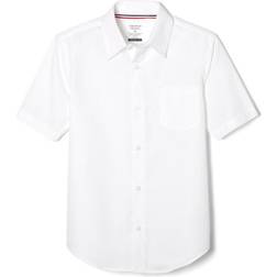 French Toast Boy's Short Sleeve Dress Shirt with Expandable Collar - White