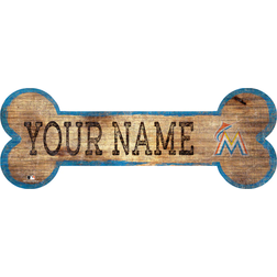 Fan Creations Miami Marlins Personalized Dog Bone Sign