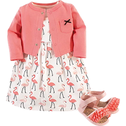 Hudson Dress, Cardigan, Shoes 3-Piece Set - Flamingos (10155424)