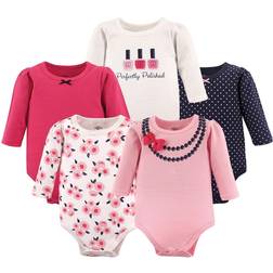 Little Treasures Long-Sleeve Bodysuits 5-pack - Bow Necklace