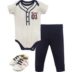 Little Treasures Bodysuit Pant and Shoes 3-Piece Set - Baseball (10171060)