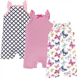 Touched By Nature Organic Cotton Rompers 3-pack - Bright Butterflies