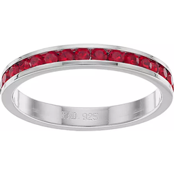 Traditions Jewelry Company July Birthstone Eternity Ring - Silver/Ruby