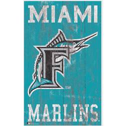 Fan Creations Miami Marlins Heritage Distressed Logo Sign Board