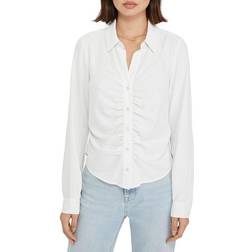 Sanctuary Ruched Boyfriend Top - White