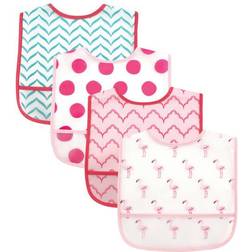 Luvable Friends Waterproof Bibs 4-pack Pink