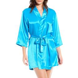 iCollection Women's Ultra Soft Satin Lounge and Poolside Robe - Teal