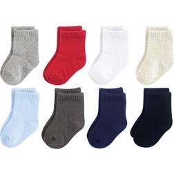 Luvable Friends Basic Socks 8-Pack - Blue and Grey Solid (10728092)