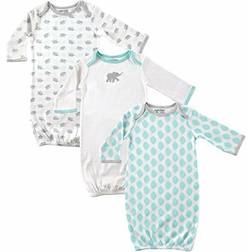 Luvable Friends Sleep Gowns 3-pack - Mint/Grey Elephant (10133015)