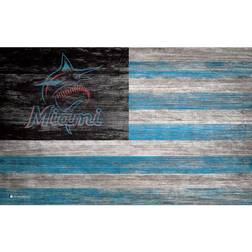 Fan Creations Miami Marlins Distressed Flag Sign Board