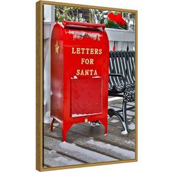 Amanti Art Letters For Santa Red Mailbox with Snow by Darrell Gulin Danita Delimont Framed Art 40.6x59.2cm