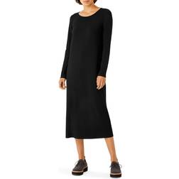 Eileen Fisher Stretch Jersey Midi Dress - Black