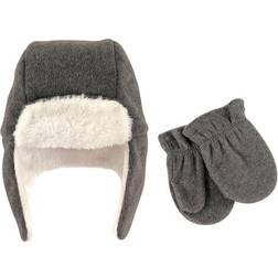 Hudson Infant Trapper Hat and Mitten Set - Heather Charcoal (10151518)