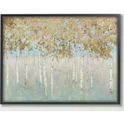 Stupell Abstract Gold Tree Landscape Textured Wall Art Poster 35.6x27.9cm