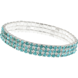 1928 Jewelry 3-Row Stretch Bracelet - Silver/Blue