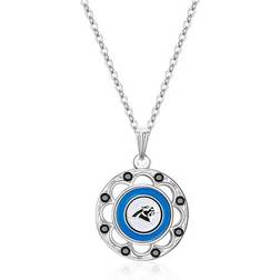 Simran Carolina Panthers Circle Pendant Necklace - Silver/Multicolour