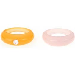 Ettika Resin Ring Set - Pink/Orange/Transperent