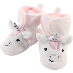 Hudson Animal Sherpa Lined Fleece Booties - Silver/White Unicorn