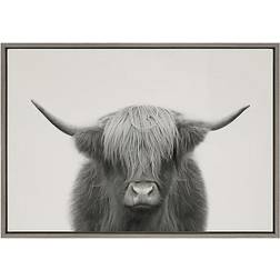 Kate & Laurel Sylvie Hey Dude Highland Cow Framed Art 83.8x58.4cm