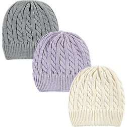 Hudson Infant/Toddler Knit Cuffed Beanie 3-pack - Lilac Cream (10152085)