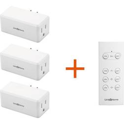 Link2Home Wireless Indoor Remote Control Outlet Switch with 3 RCVs and 1 Remote, White