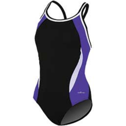 Dolfin Reliance Colorblock DBX Back One Piece Swimsuit - Black/Purple/White