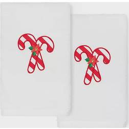 Christmas Candy Canes Guest Towel White (76.2x40.64cm)