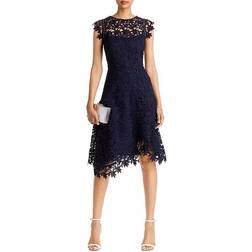 Eliza J Asymmetric Lace Dress - Navy