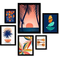 Americanflat Peace and Palms Framed Art 6pcs
