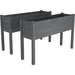 vidaXL Garden Planter 110cm 2 pack 12.205x43.307x27.559"