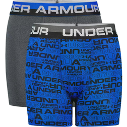 Under Armour Boy's UA Wordmark Boxerjock 2-pack - Royal/Carbon Heather