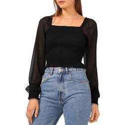 1.State Smocked Top - Rich Black