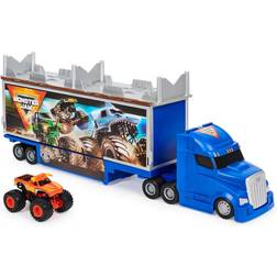 Monster Jam Official 2 in 1 Transforming Hauler Play Set Blue/Red/Gray One-Size