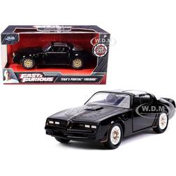 Jada Tegos Pontiac Firebird Black with Gold Stripes and Hood Bird Fast & Furious Series 1/32 Diecast Model Car instock 30763