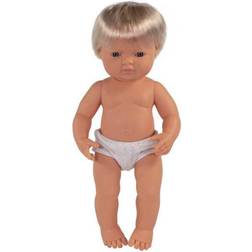 Miniland 31051 Baby Doll Caucasian Blonde Boy 15"