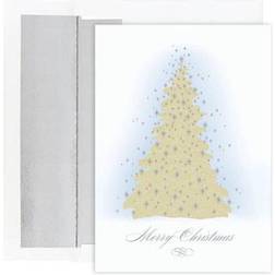 Jam Paper Christmas Card Sets, Frosted Tree, 16/Pack