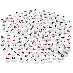 Creativ Company Letter Beads, size 7 mm, hole size 1,2 mm, white, 200 g/ 1 pack